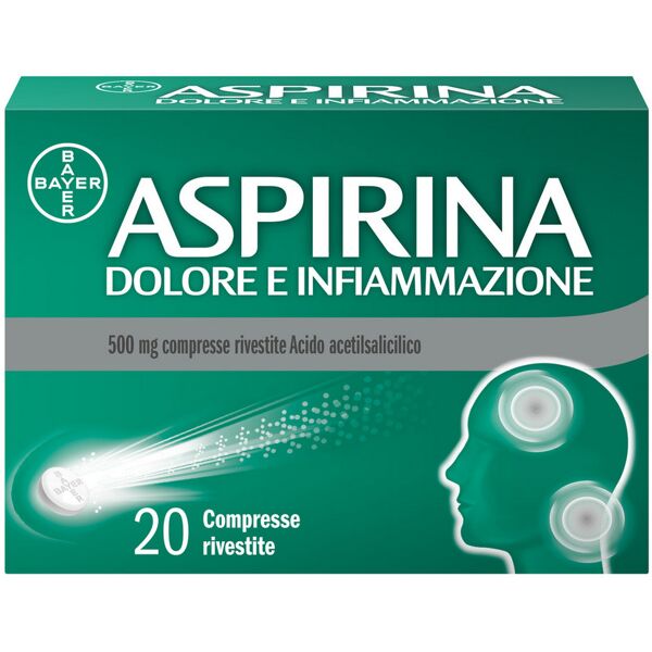 bayer spa aspirina dolore e infiammazione antidolorifico antinfiammatorio per mal di testa e dolori 20 cpr