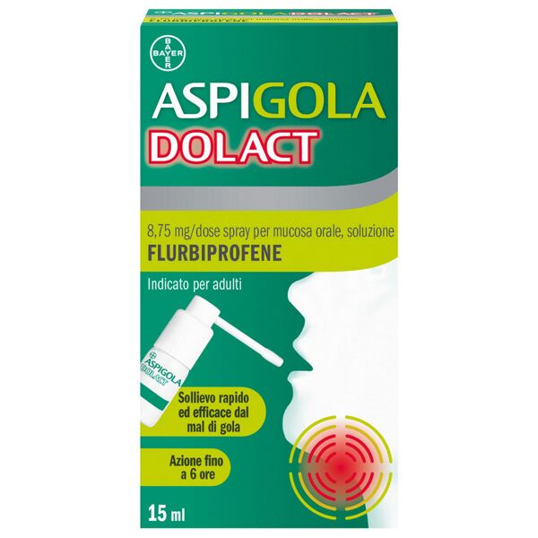 bayer spa aspi gola dolact spray antinfiammatorio e antidolorifico per mal di gola forte flurbiprofene 15ml