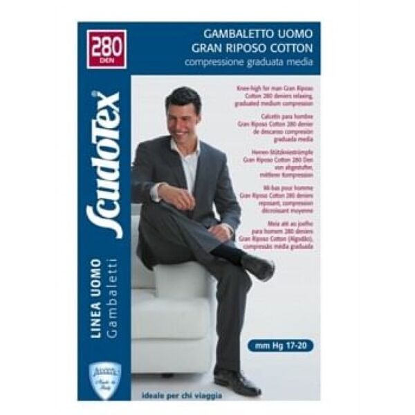 luropas del dott. molinari & c gambaletto uomo gran riposo cotton scudovaris blu taglia 6