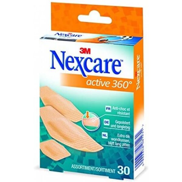 nexcare active 360° cerotti assortiti 3m 30 pezzi