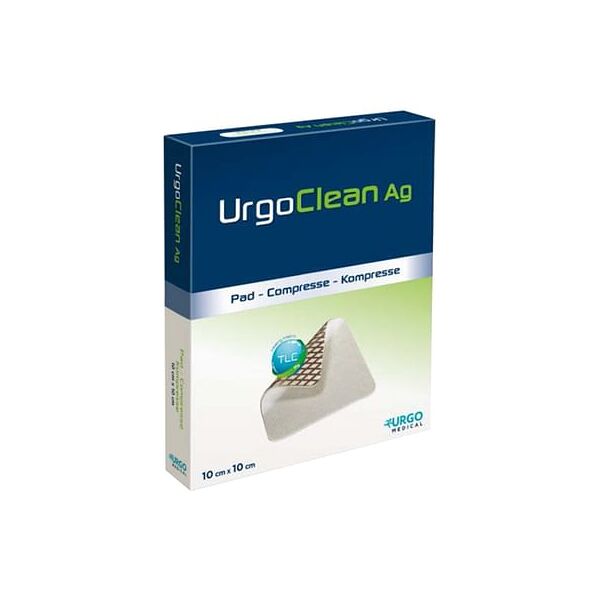 urgo medical italia srl medicazione tnt assorbente gelificante urgoclean ag/silver 10x10cm 5 pezzi