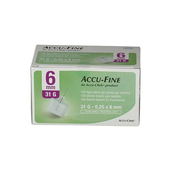 roche diabetes care italy spa ago per penna da insulina accu fine pen needle accu chek gauge 31 x 6mm 100 pezzi