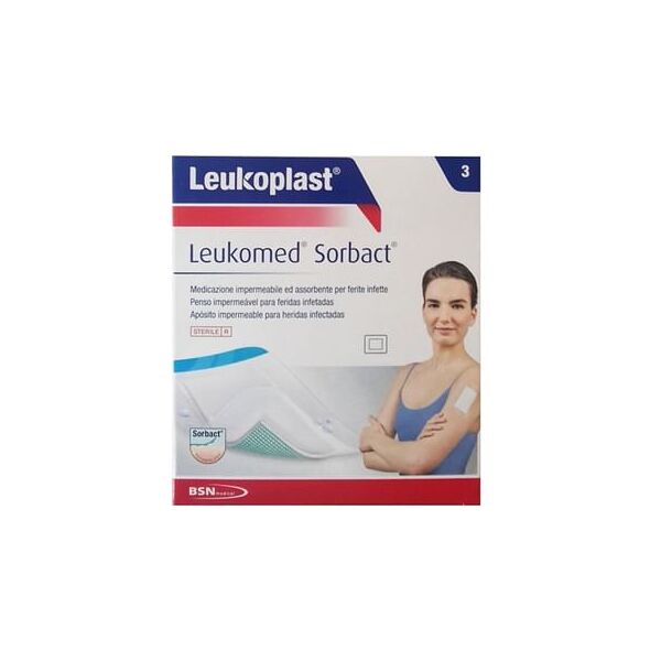 bsn medical leukomed sorbact medicazione 5x7,2 cm 5 pezzi