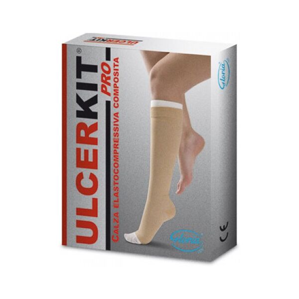 gloria med spa ulcerkit pro 35 cotton 35/40 mmhg kit gambaletto lungo misura xl 1 pezzo