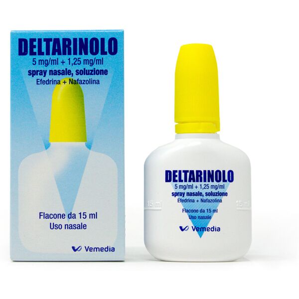 vemedia manufacturing b.v. deltarinolo spray nasale, utile in caso di congestionamento nasale, flacone da 15 ml