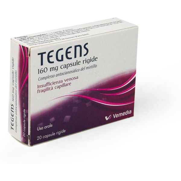 vemedia manufacturing b.v. tegens 160 mg, per l'insufficienza venosa, gambe gonfie, stanche e pesanti 20 capsule