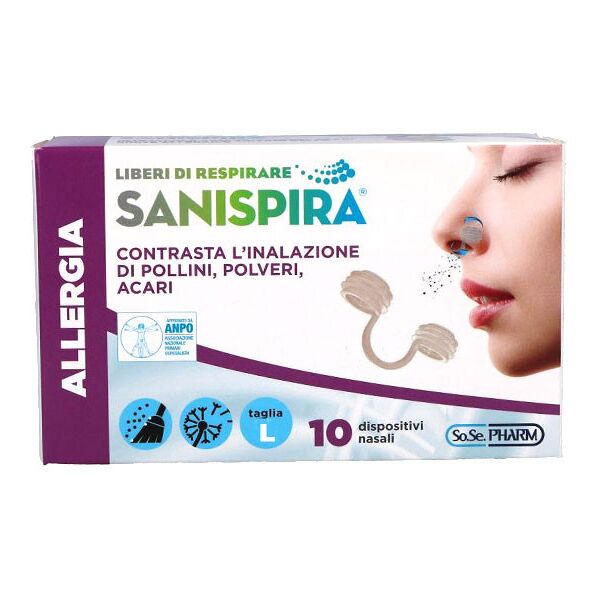 polifarma spa sanispira allergia filtro nasale l 10 pezzi