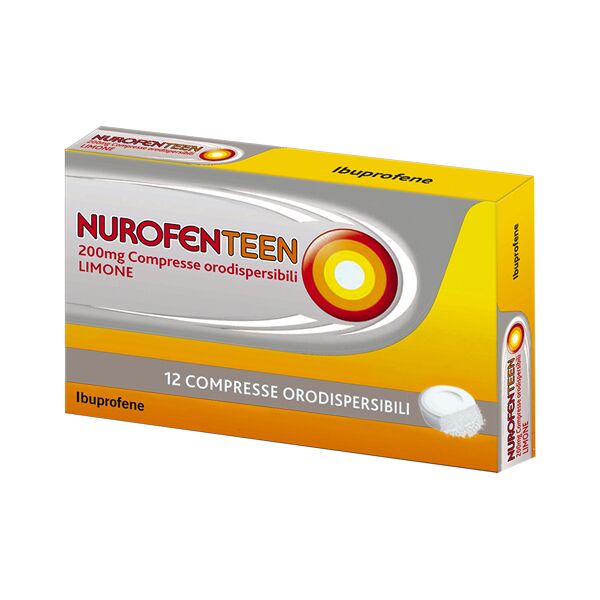 reckitt benckiser h.(it.) spa nurofenteen limone 200mg 12 cpr ibuprofene azione antinfiammatoria e antidolorifica contro febbre, mal di testa, mal di denti e dolori mestruali