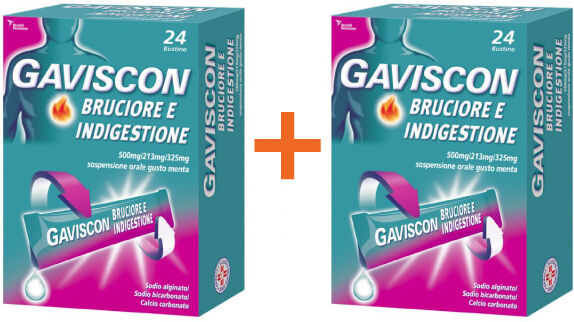 reckitt benckiser h.(it.) spa gaviscon  bruciore&indigestione 48 bustine 10ml contro sintomi del reflusso gastroesofageo, indigestione, bruciore e acidità di stomaco