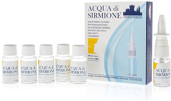 a.menarini ind.farm.riun.srl acqua di sirmione - acqua termale sulfurea per il naso chiuso -  6 flaconcini da 15ml con nebulizzatore