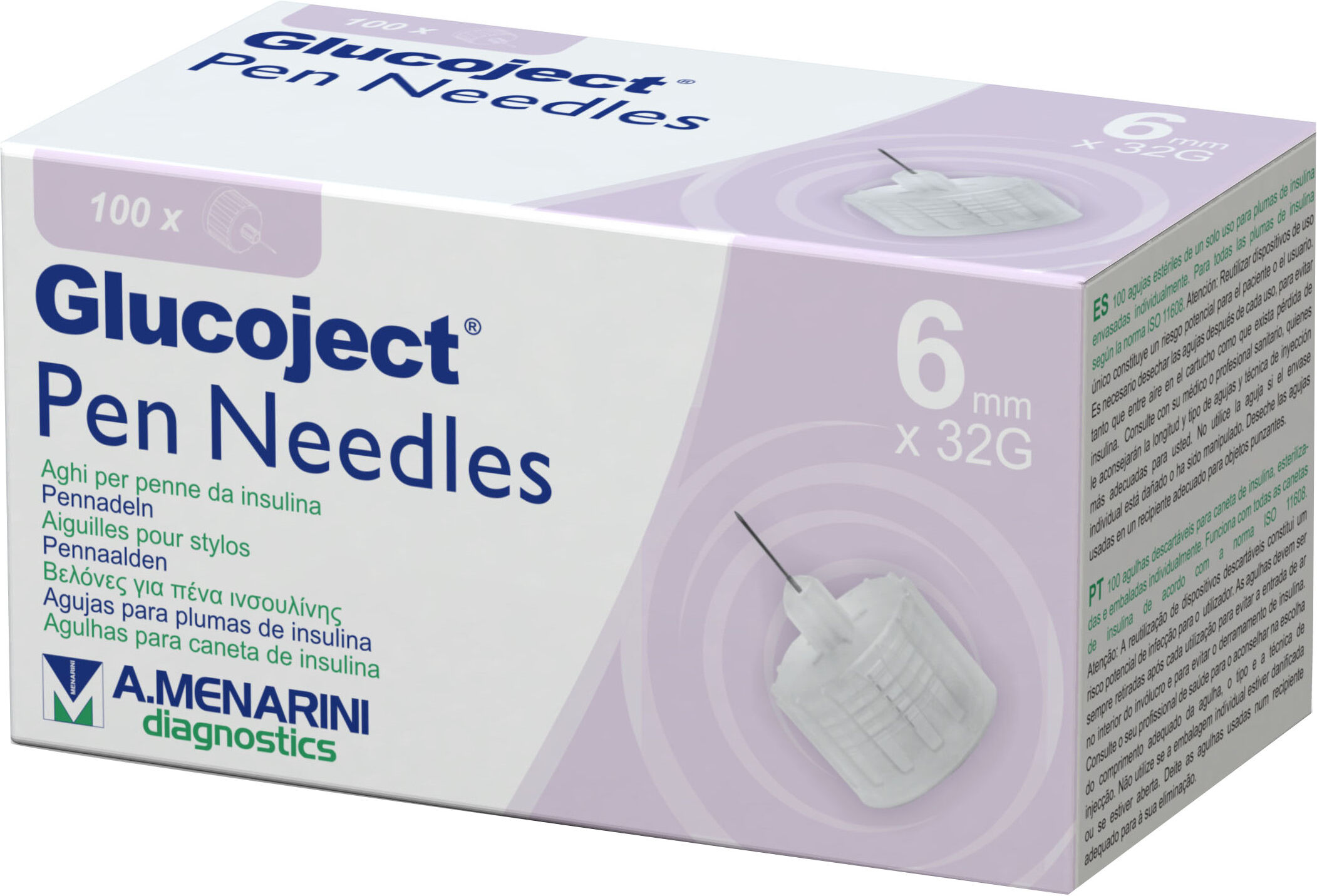 a.menarini diagnostics glucojet pen needles 32g 6mm