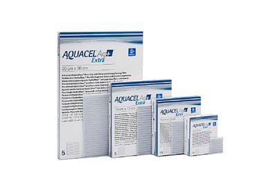 Convatec Italia Srl Medicazione In Hydrofiber E Ioni Argento Intessuta In Lyocell Aquacel Ag + Extra 1x45cm 5 Pezzi