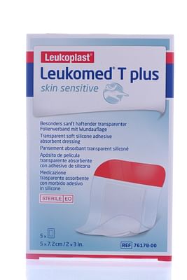 Bsn Medical Leukomed T Plus Skin Sensitive Medicazione Post Operatoria Trasparente Impermeabile Con Massa Adesiva Al Silicone 5x7,2cm 5 Pezzi