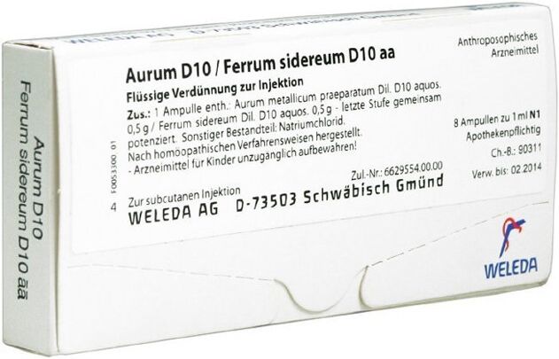 Aurum D10 Ferrum Sidereum D10 8 Fiale Weleda