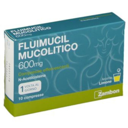 Zambon Fluimucil Mucolitico 10 Compresse Effervescenti 600mg