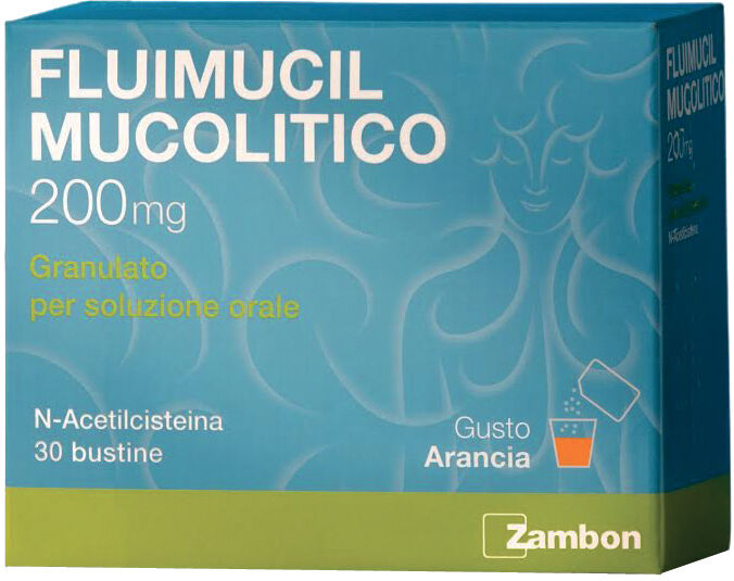 Zambon Fluimucil Mucolitico Soluzione Orale 30 Bustine 200mg Arancia