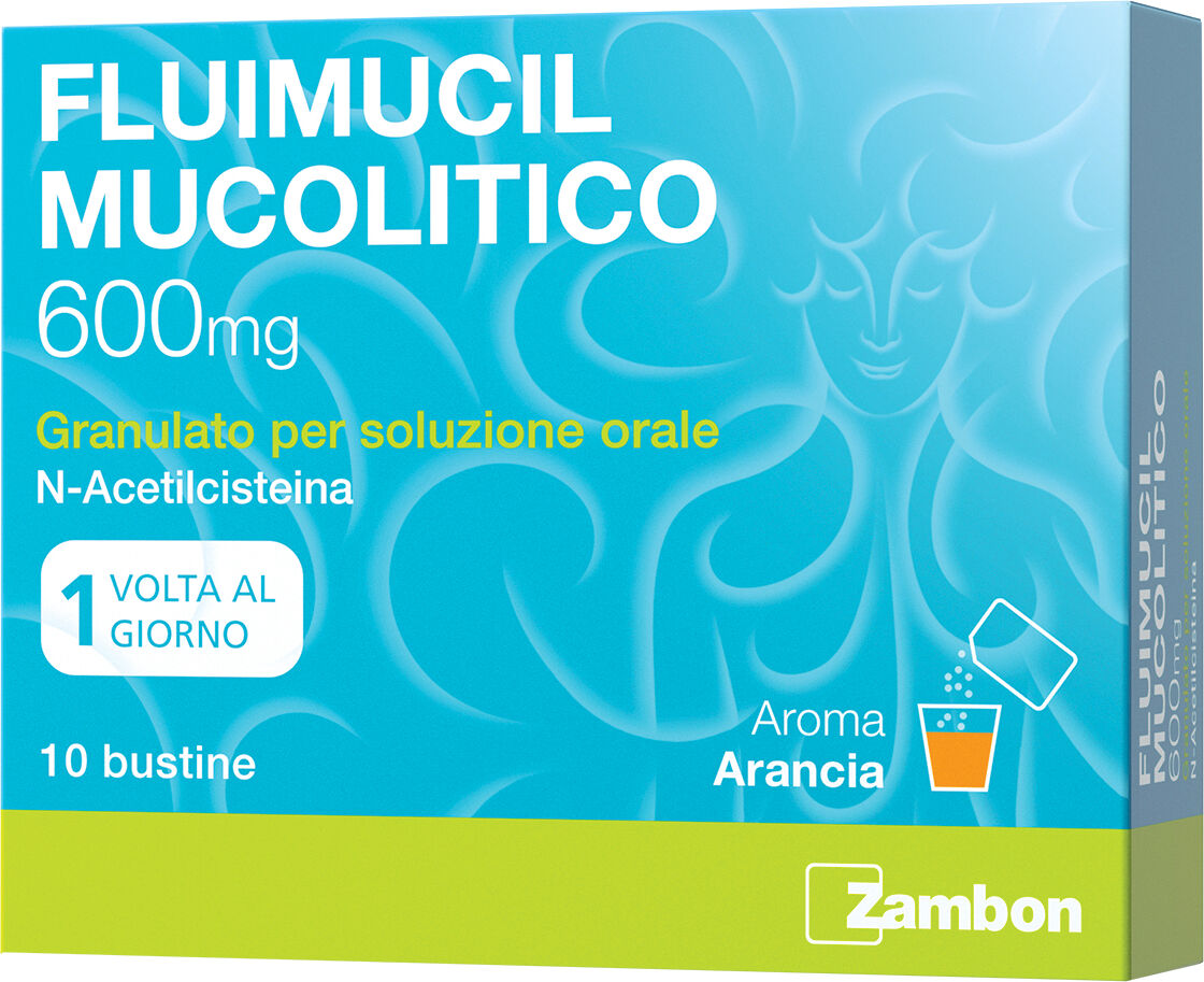 Zambon Fluimucil Mucolitico Soluzione Orale 10 Bustine Senza Zucchero 600mg