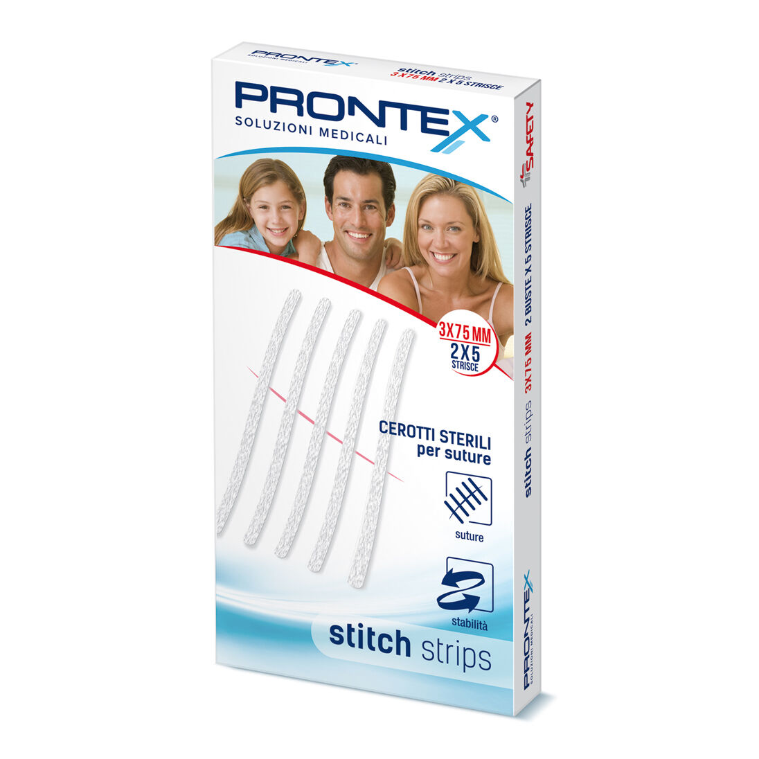 Safety Prontex Stitch Strips 3x75 10p