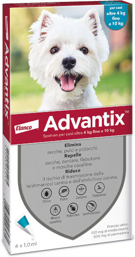 elanco italia spa advantix spot on 4 pipette 1ml 4-10 kg