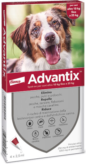 elanco italia spa advantix spot on 4 pipette 10 - 25 kg