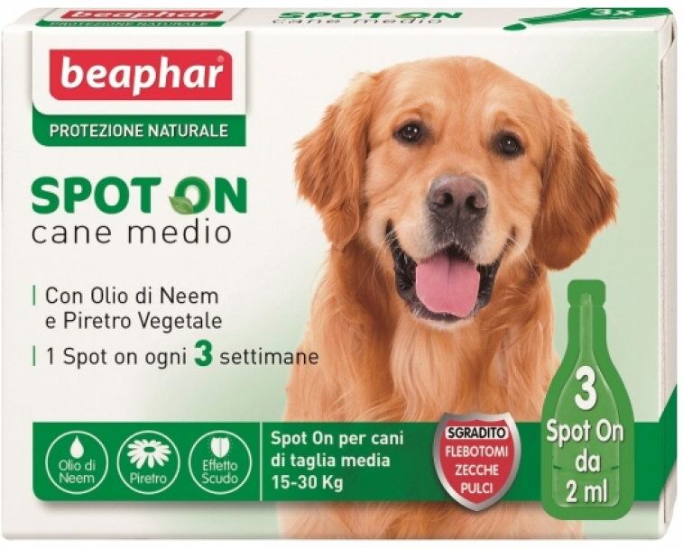 beaphar b.v. beaphar protezione naturale spot on per cane di taglia media 3 pezzi