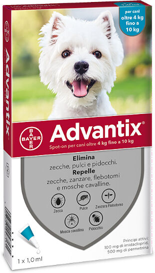 elanco italia spa advantix spot-on 1 pipetta 1ml 4-10kg