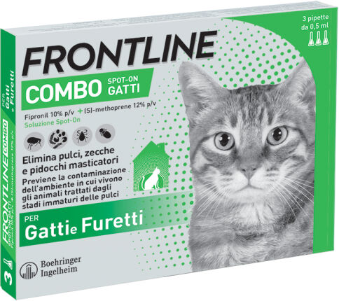 boehringer vet frontline frontline combo spoton gatti e furetti 3 pipette da 0,5ml