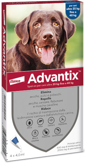 Elanco Italia Spa Advantix Spot On 4 Pipette Da 4.0ml Per Cani Da 25 A 40 Kg