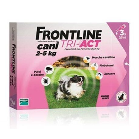 Boehringer Vet Frontline Frontline Tri Act 3 Pipette 0,5 Ml Per Cani 2 - 5 Kg