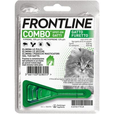 Boehringer Ingelheim Frontline Combo Spot-On Gatti e Furetti - Controllo Pulci e Zecche Boehringer Ingelheim Frontline Combo Spot-On Gatti e Furetti - Controllo Pulci e Zecche