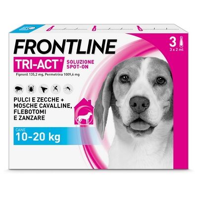 Protezione antiparassitaria Frontline Tri-Act per cani di taglia media - 3 pezzi Protezione antiparassitaria Frontline Tri-Act per cani di taglia media - 3 pezzi