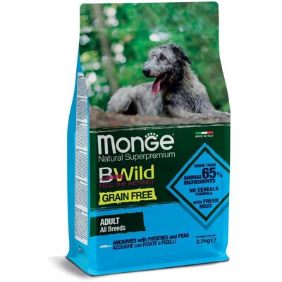 Monge Modello 12kg Cibo per cani senza cereali - Gabonamentes, sardella, patate, piselli Monge Modello 12kg Cibo per cani senza cereali - Gabonamentes, sardella, patate, piselli