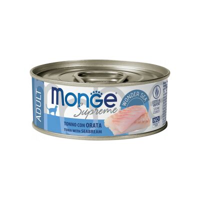 Marca Monge Supreme Gatto Adulti Tonno e Orata - Confezione 80g Marca Monge Supreme Gatto Adulti Tonno e Orata - Confezione 80g