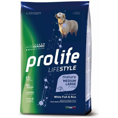 Cibo per cani Prolife Pesce Bianco e Riso - Maturi Taglia Grande Cibo per cani Prolife Pesce Bianco e Riso - Maturi Taglia Grande
