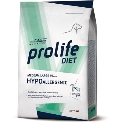 Prolife Cane Diet Hypoallergenic Medium&large Quaglia 2 Kg Prolife Cane Diet Hypoallergenic Medium&large Quaglia 2 Kg