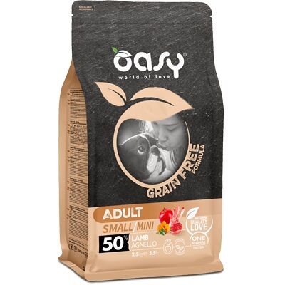 Cibo per cani Oasy Grain Free Adult Small & Mini Agnello - 800g Cibo per cani Oasy Grain Free Adult Small & Mini Agnello - 800g