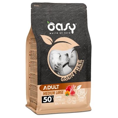 Oasy Cibo per Cani Senza Cereali Adulti Medio Grande Agnello Oasy Cibo per Cani Senza Cereali Adulti Medio Grande Agnello