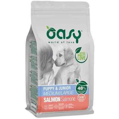 Cibo per cuccioli e giovani cani con salmone - Medio & Grande Cibo per cuccioli e giovani cani con salmone - Medio & Grande