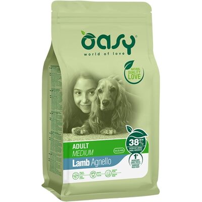 Cibo per cani di taglia media con agnello Oasy - Completo e Naturale Cibo per cani di taglia media con agnello Oasy - Completo e Naturale