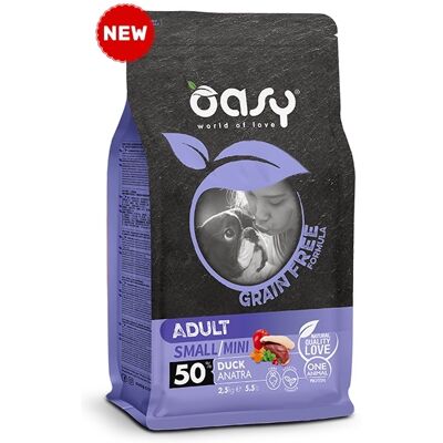 Cibo per cani Oasy Grain Free Piccolo & Mini Anatra - 2,5kg Cibo per cani Oasy Grain Free Piccolo & Mini Anatra - 2,5kg
