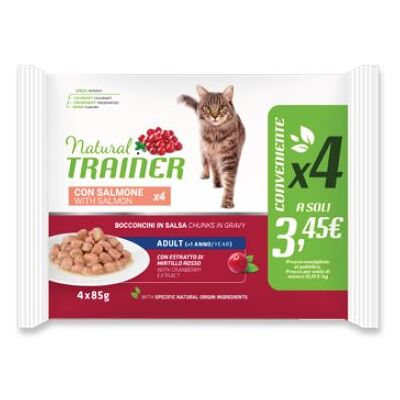 Cibo per gatti adulti salmone naturale - Trainer, 4x85g Cibo per gatti adulti salmone naturale - Trainer, 4x85g