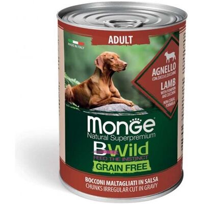 Monge Bwild Cibo Umido senza Cereali - 400 GR - Agnello e Verdure Monge Bwild Cibo Umido senza Cereali - 400 GR - Agnello e Verdure