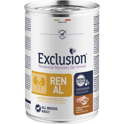 DORADO Srl Exclusion Dieta Renale con Maiale, Sorgo e Riso - 400g Confezione DORADO Srl Exclusion Dieta Renale con Maiale, Sorgo e Riso - 400g Confezione