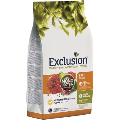 Exclusion Mediterraneo Grain Noble per Cuccioli Manzo Exclusion Mediterraneo Grain Noble per Cuccioli Manzo