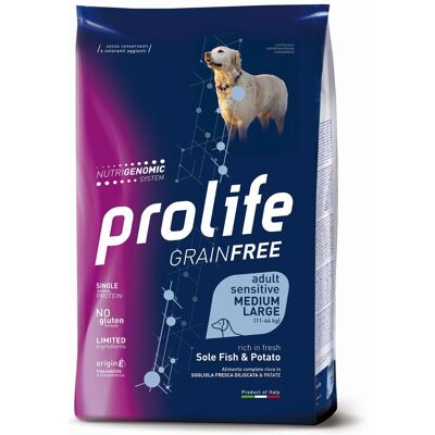 Prolife Cibo per Cani Senza Cereali Sogliola e Patate - 2,5 Kg Prolife Cibo per Cani Senza Cereali Sogliola e Patate - 2,5 Kg