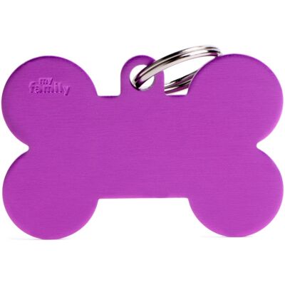 My Family - Osso XL - Viola - 48x31 mm - Medaglietta cane My Family - Osso XL - Viola - 48x31 mm - Medaglietta cane
