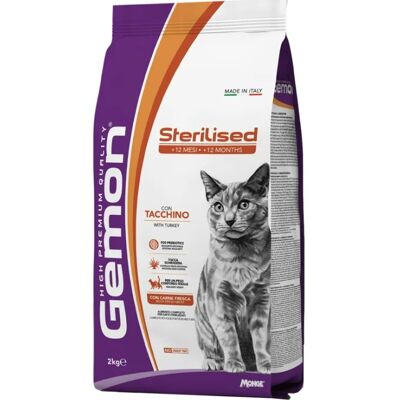 Gemon Gatto Sterilizzato Tacchino - 2kg - Alimento per Gatti di Qualità Gemon Gatto Sterilizzato Tacchino - 2kg - Alimento per Gatti di Qualità