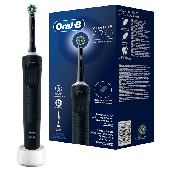 procter & gamble srl oral-b spazzolino elettrico ricaricabile vitality pro nero con 1 testina