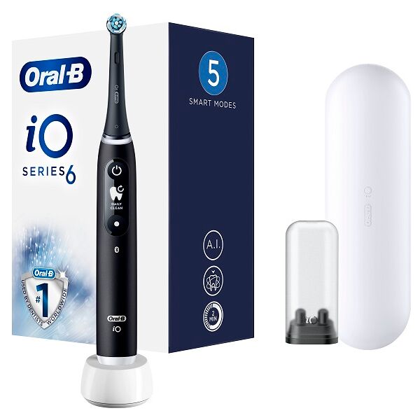 procter & gamble srl oral-b io6 spazzolino elettrico ricaricabile nero con custodia da viaggio