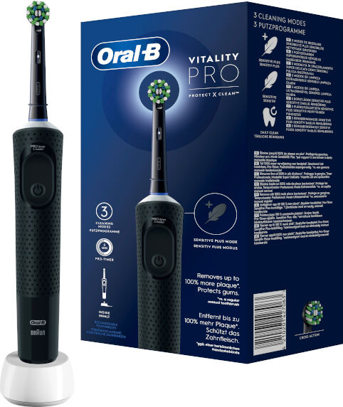 procter & gamble srl oral-b spazzolino elettrico ricaricabile vitality pro nero con 1 testina